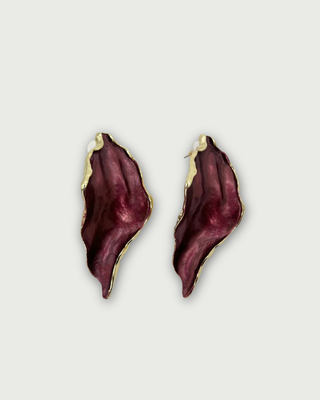 Orecchi smaltati a foglia