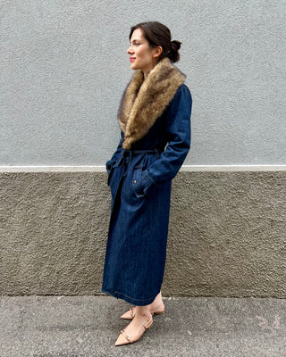 Denim trench