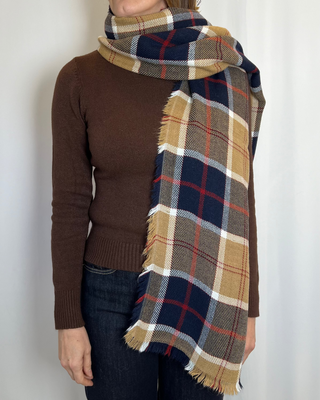 Sciarpa tartan cammello